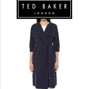 Ted Baker London Corabel Navy Long Trench coat
